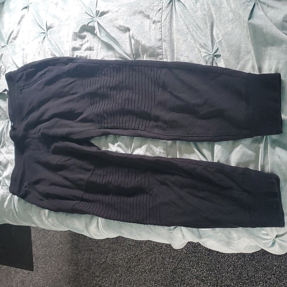 ALO black moto style joggers